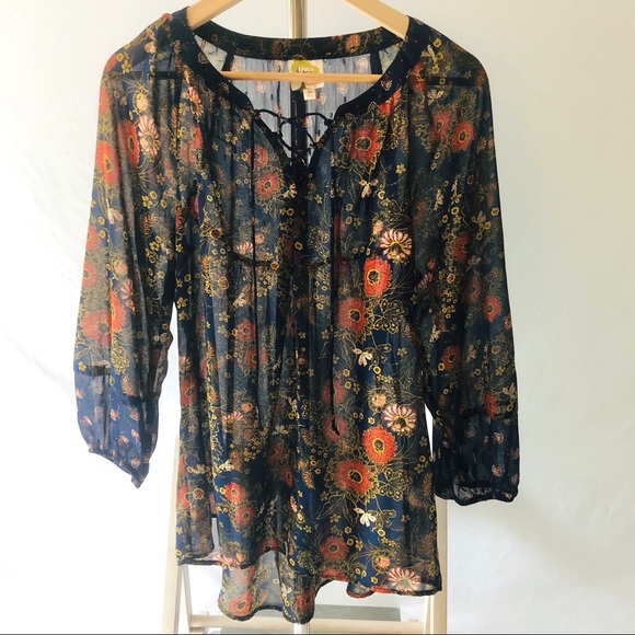 Anthropologie Tops - SOLD. Fig & Flower Blue Blouse Size Medium